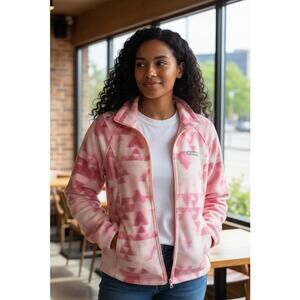Columbia Women's Pink Patterned Fleece Jacket